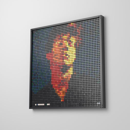 Voicenotes, mosaïque en briques PopBrique, accrochée au mur