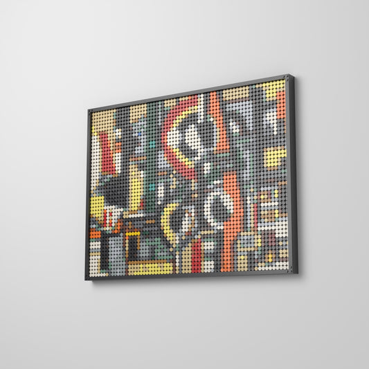 Les Disques dans la ville — Fernand Léger, mosaïque en briques PopBrique, accrochée au mur