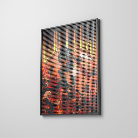 Doom, mosaïque en briques PopBrique, accrochée au mur