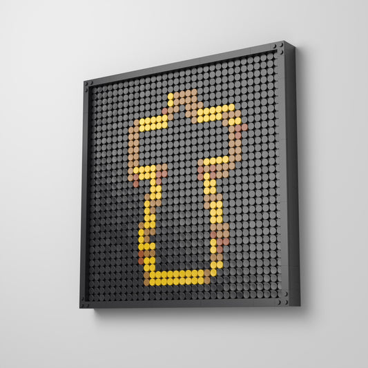†, mosaïque en briques PopBrique, accrochée au mur