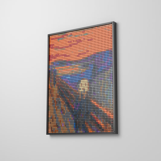 Le Cri — Edvard Munch, mosaïque en briques PopBrique, accrochée au mur