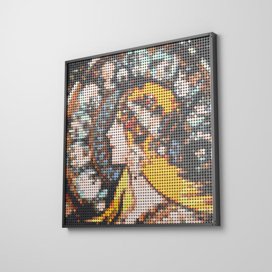 Zodiaque — Alphonse Mucha, mosaïque en briques PopBrique, accrochée au mur