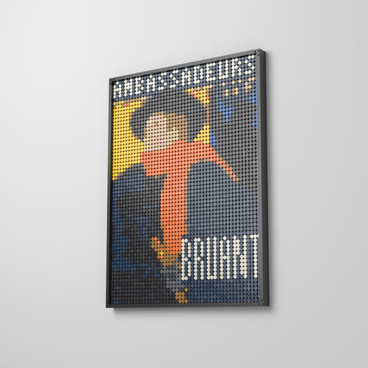 Ambassadeurs : Aristide Bruant dans son cabaret — Henri de Toulouse-Lautrec, mosaïque en briques PopBrique, accrochée au mur