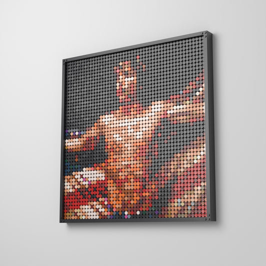 American Heart, mosaïque en briques PopBrique, accrochée au mur