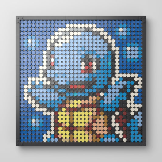 Carapuce, mosaïque en briques PopBrique, vue de face