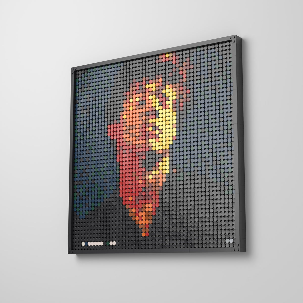 Voicenotes, mosaïque en briques PopBrique, accrochée au mur