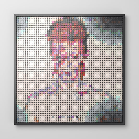 Aladdin Sane, mosaïque en briques PopBrique, vue de face