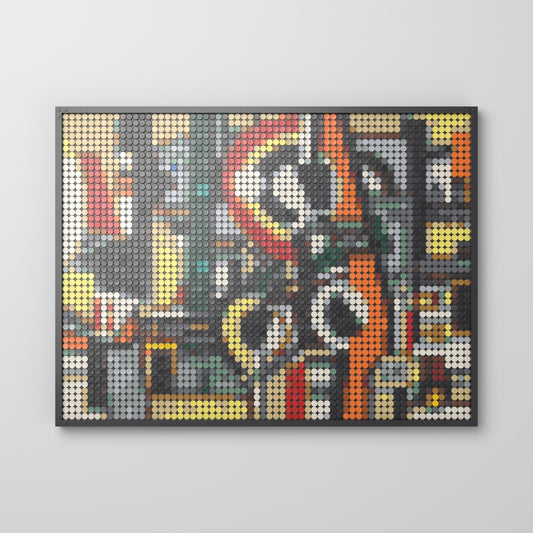 Les Disques dans la ville — Fernand Léger, mosaïque en briques PopBrique, vue de face