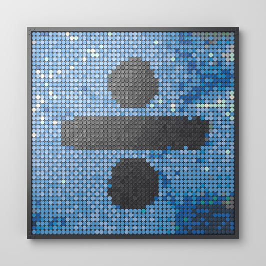 ÷ (Divide), mosaïque en briques PopBrique, vue de face