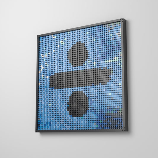 ÷ (Divide), mosaïque en briques PopBrique, accrochée au mur