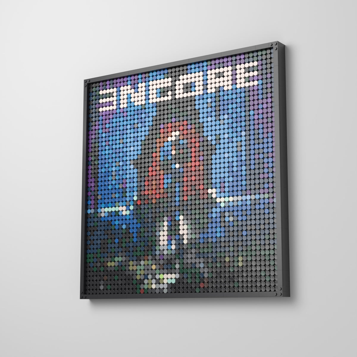 Encore, mosaïque en briques PopBrique, accrochée au mur