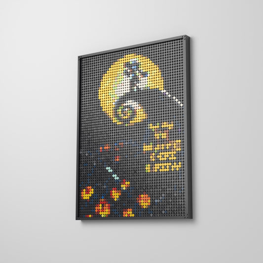 L’Étrange Noël de Monsieur Jack, mosaïque en briques PopBrique, accrochée au mur