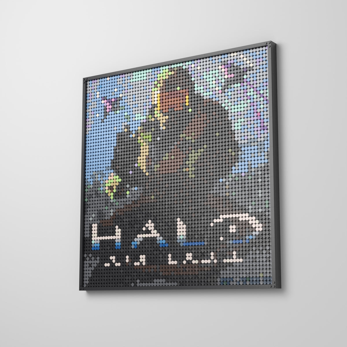 Halo, mosaïque en briques PopBrique, accrochée au mur