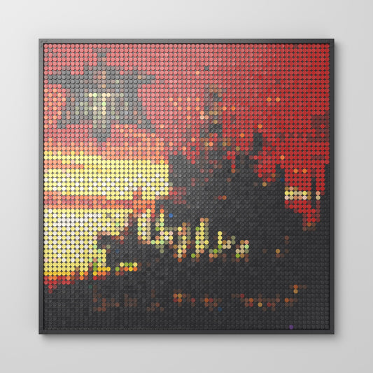 L'École du micro d'argent, mosaïque en briques PopBrique, vue de face