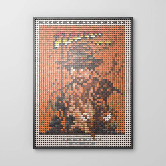 Indiana Jones et le Temple maudit, mosaïque en briques PopBrique, vue de face