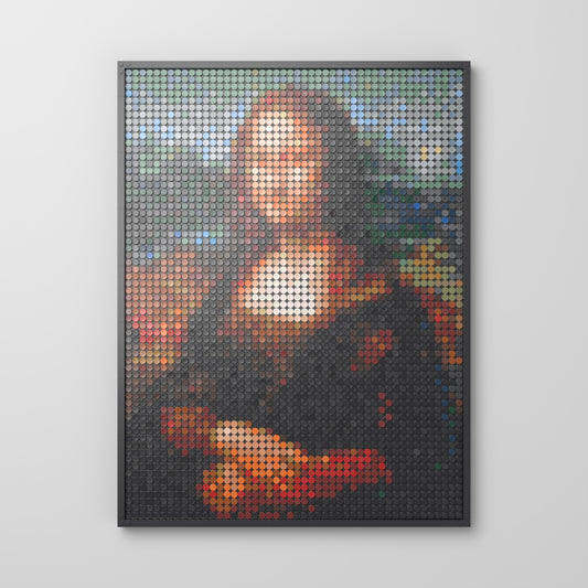La Joconde — Léonard de Vinci, mosaïque en briques PopBrique, vue de face