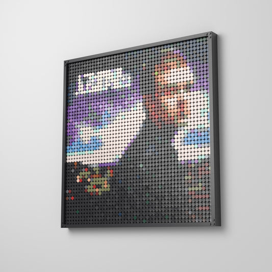Justified, mosaïque en briques PopBrique, accrochée au mur