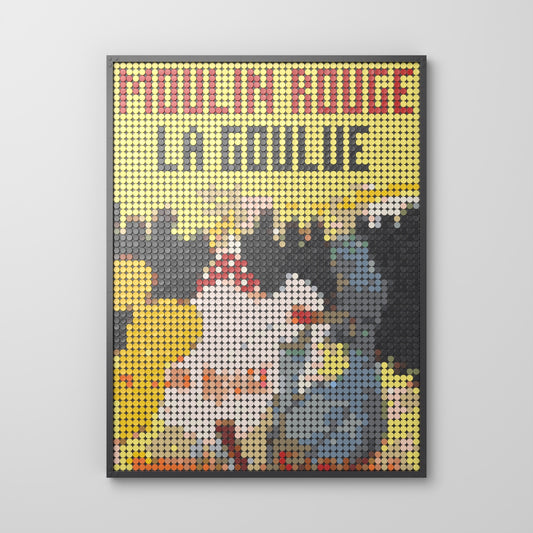 Moulin Rouge – La Goulue — Henri de Toulouse-Lautrec, mosaïque en briques PopBrique, vue de face