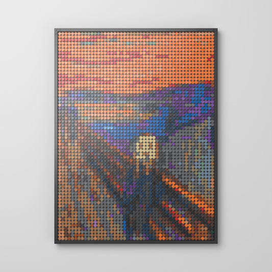 Le Cri — Edvard Munch, mosaïque en briques PopBrique, vue de face