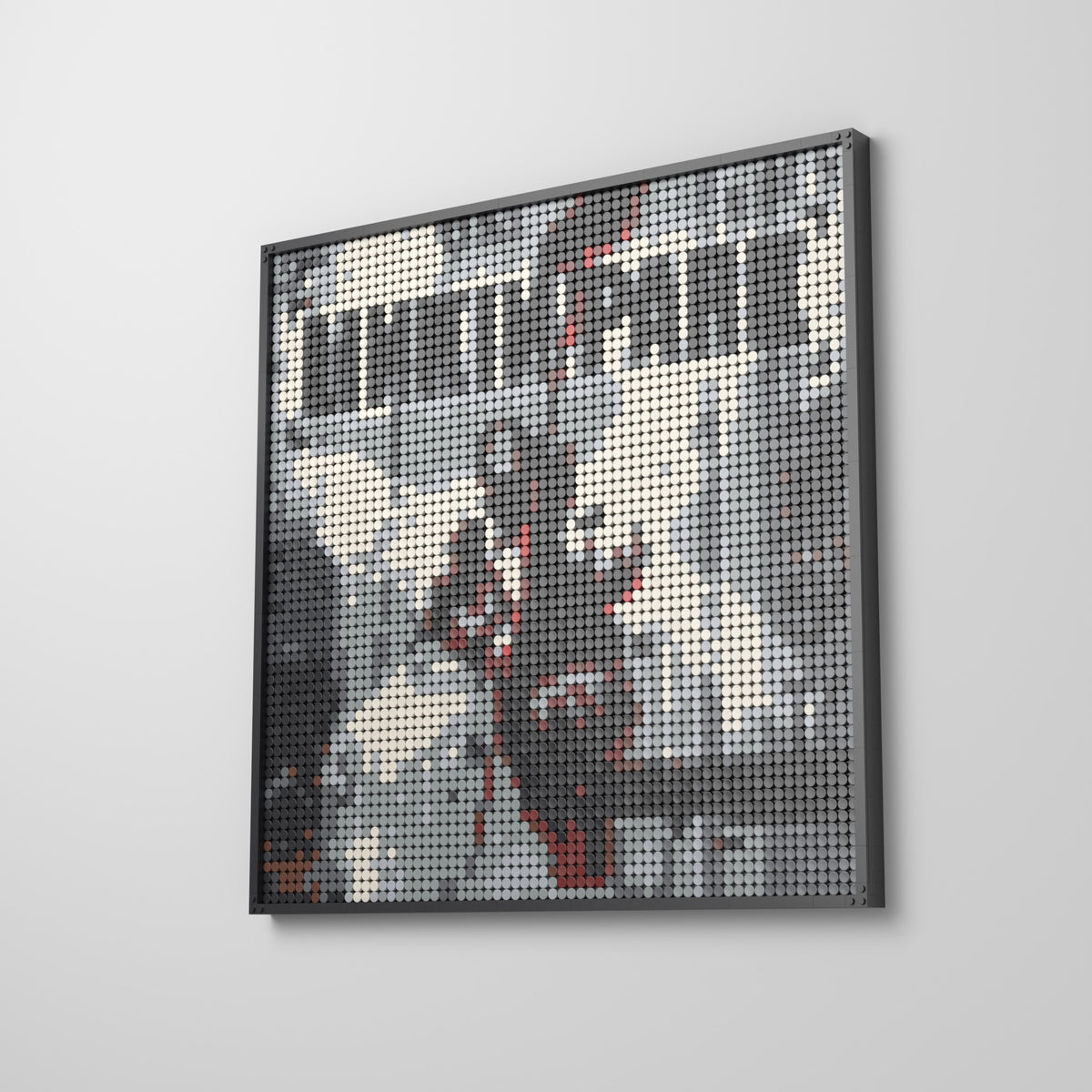 Hybrid Theory, mosaïque en briques PopBrique, accrochée au mur