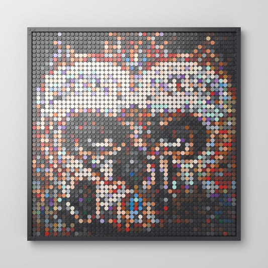 Dangerous, mosaïque en briques PopBrique, vue de face
