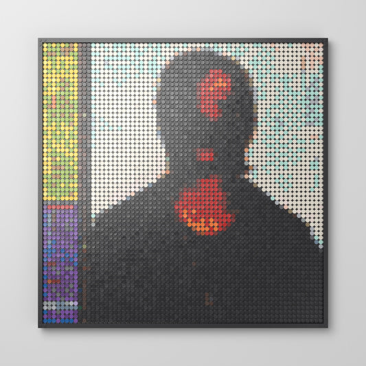 Cyborg, mosaïque en briques PopBrique, vue de face