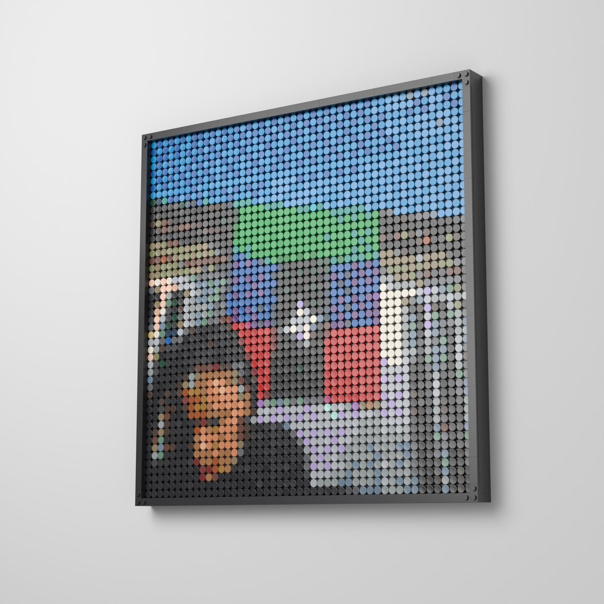 Civilisation, mosaïque en briques PopBrique, accrochée au mur