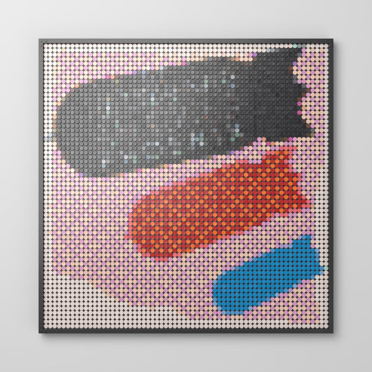 Wolfgang Amadeus Phoenix, mosaïque en briques PopBrique, vue de face