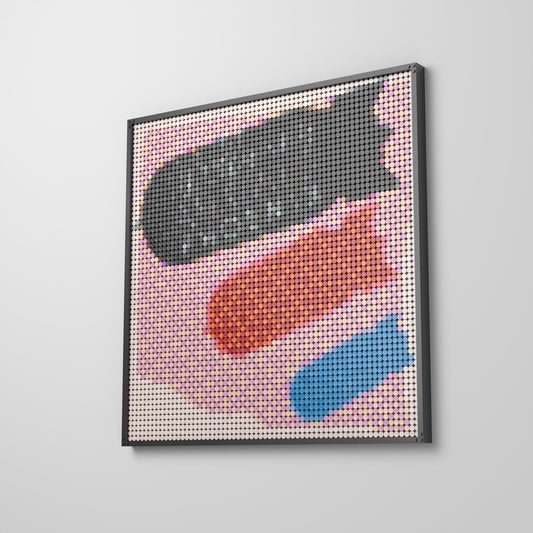 Wolfgang Amadeus Phoenix, mosaïque en briques PopBrique, accrochée au mur