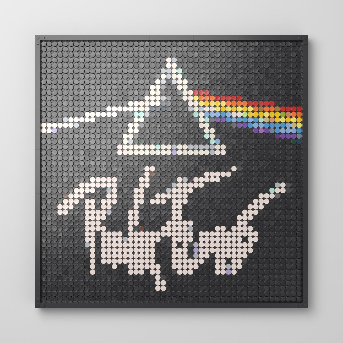 The Dark Side of the Moon, mosaïque en briques PopBrique, vue de face