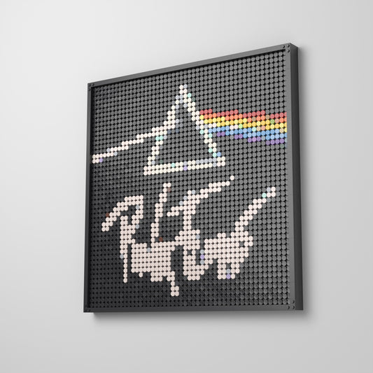 The Dark Side of the Moon, mosaïque en briques PopBrique, accrochée au mur