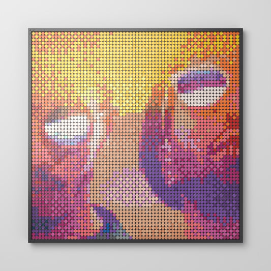 Dans la légende, mosaïque en briques PopBrique, vue de face