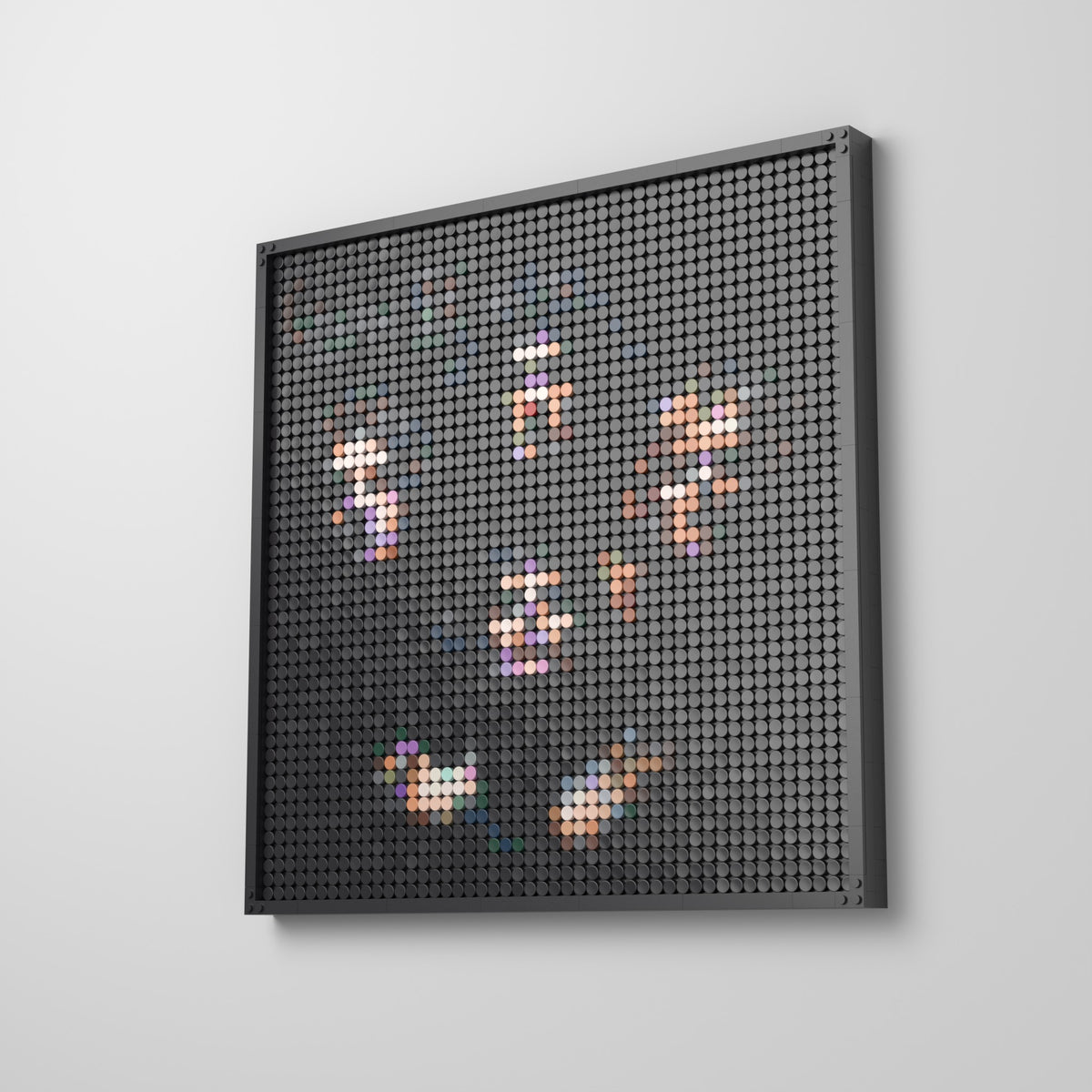 Queen II, mosaïque en briques PopBrique, accrochée au mur