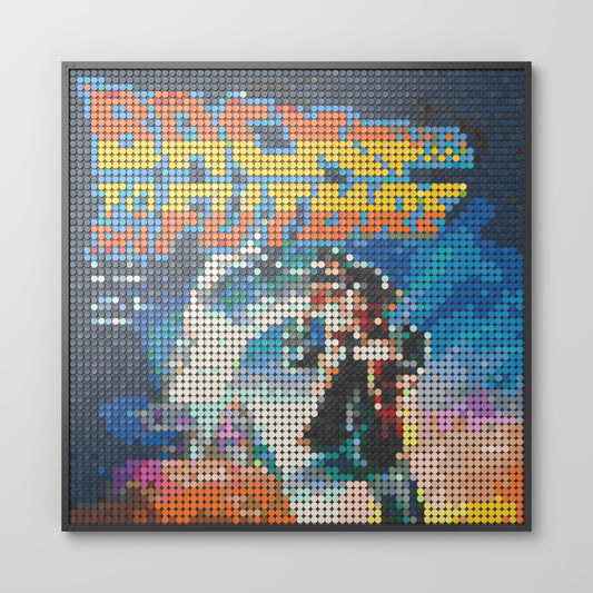 Retour vers le futur, mosaïque en briques PopBrique, vue de face