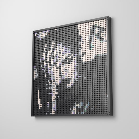 Rated R, mosaïque en briques PopBrique, accrochée au mur
