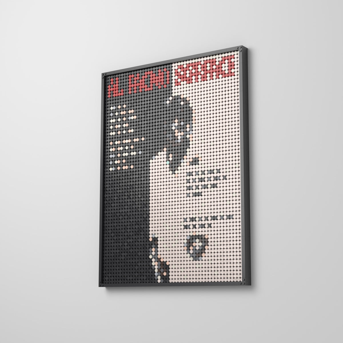 Scarface, mosaïque en briques PopBrique, accrochée au mur