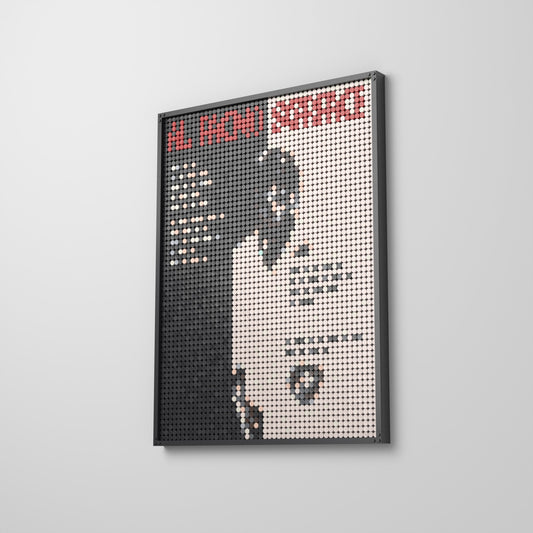Scarface, mosaïque en briques PopBrique, accrochée au mur