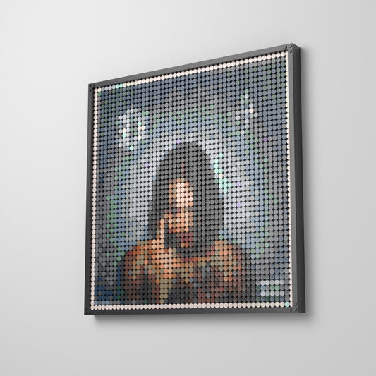 A7, mosaïque en briques PopBrique, accrochée au mur