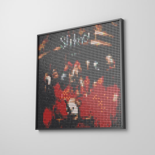 Slipknot, mosaïque en briques PopBrique, accrochée au mur