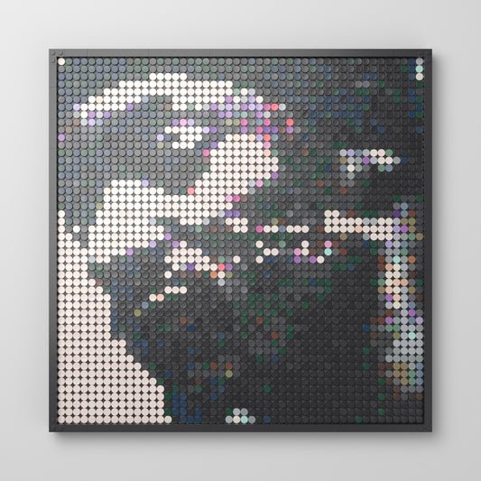Paid tha Cost to Be da Boss, mosaïque en briques PopBrique, vue de face