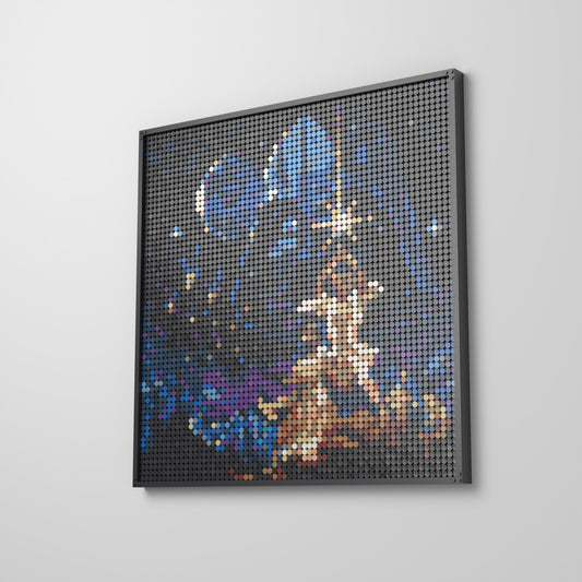 La Guerre des étoiles, mosaïque en briques PopBrique, accrochée au mur