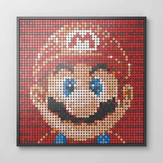 Super Mario, mosaïque en briques PopBrique, vue de face