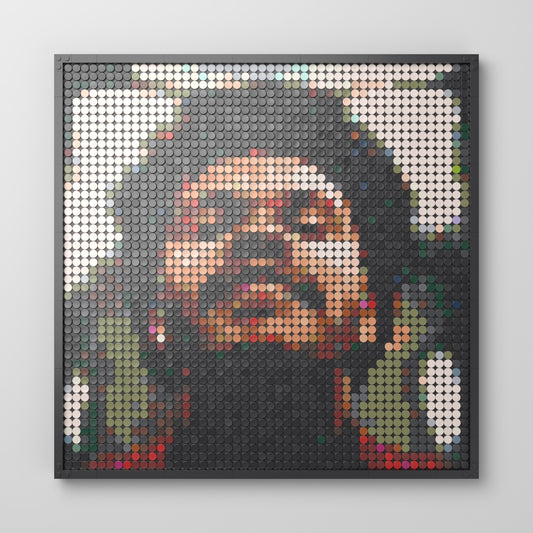 Beauty Behind the Madness, mosaïque en briques PopBrique, vue de face
