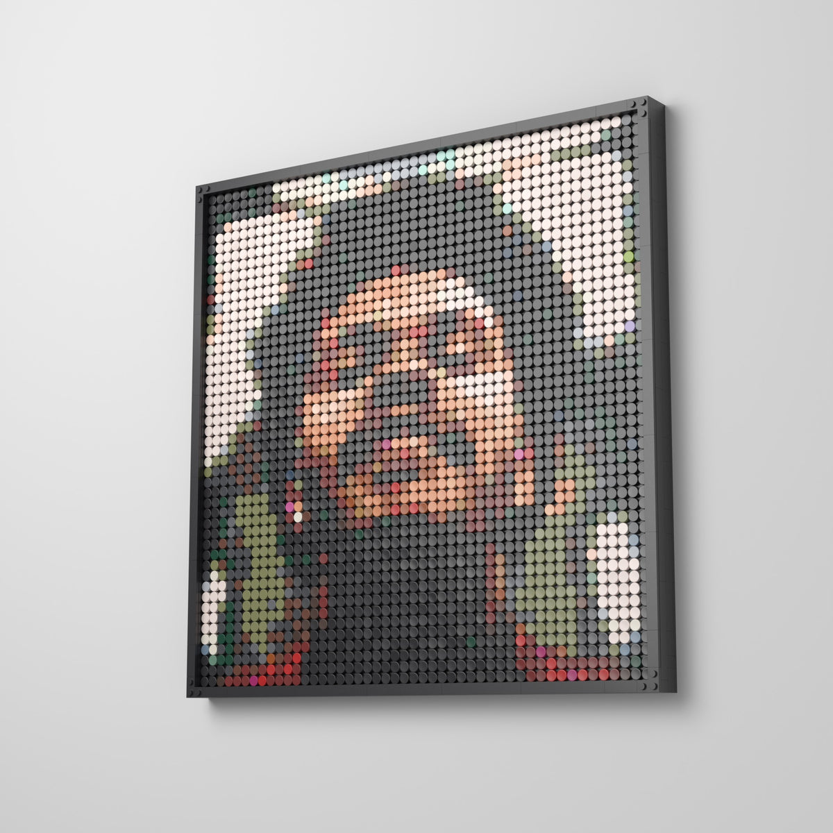 Beauty Behind the Madness, mosaïque en briques PopBrique, accrochée au mur