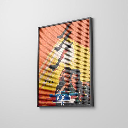 Top Gun, mosaïque en briques PopBrique, accrochée au mur